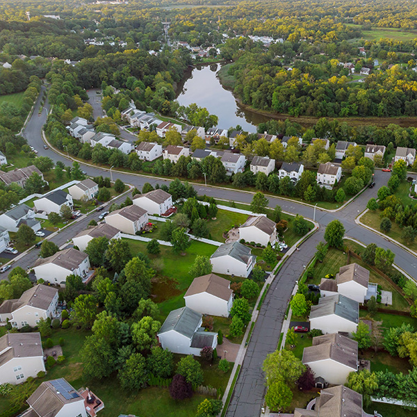 Aerial Of Houses in Pennsylvania