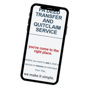 quitclaim deed, remove ex wife from deed, Lancaster County title service