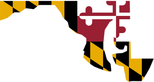 MD state outline with the MD state flag